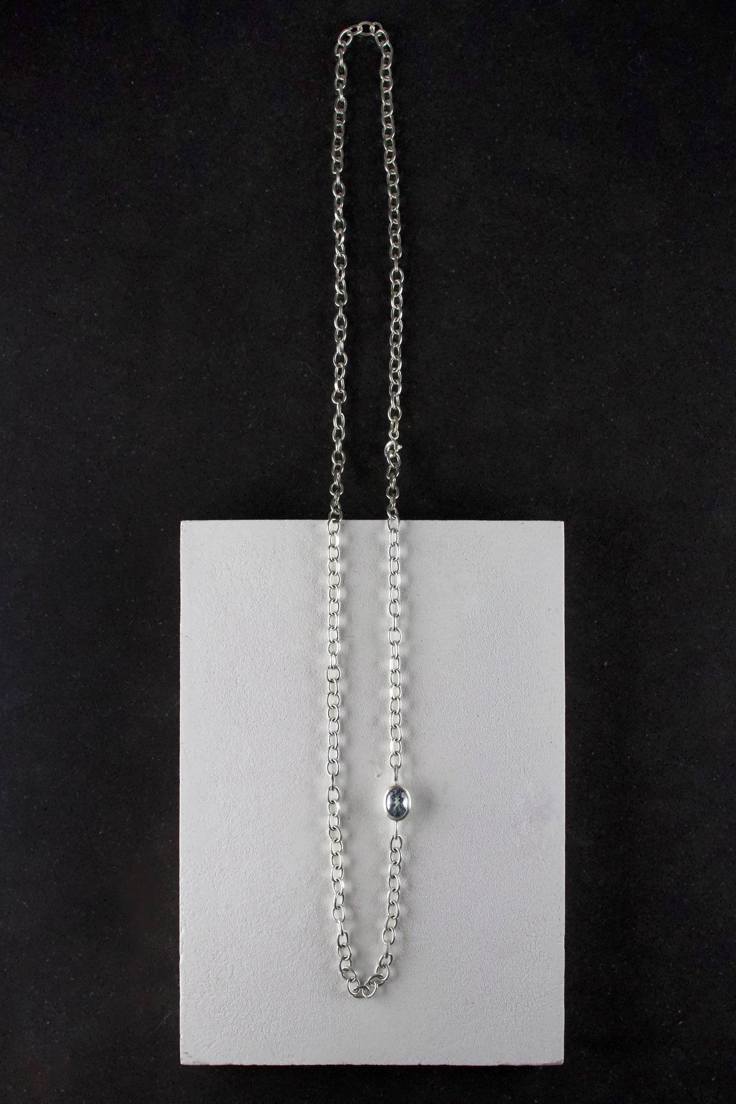 Convertible Aquamarine Silver Necklace