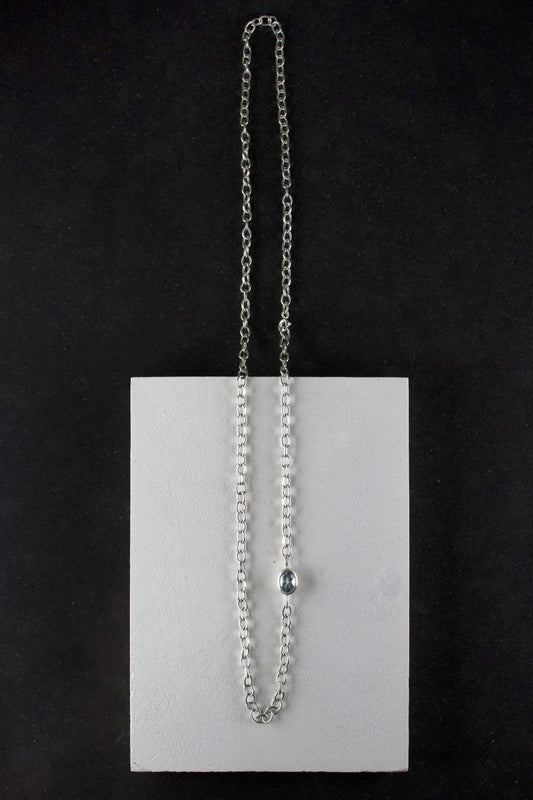 Convertible Aquamarine Silver Necklace