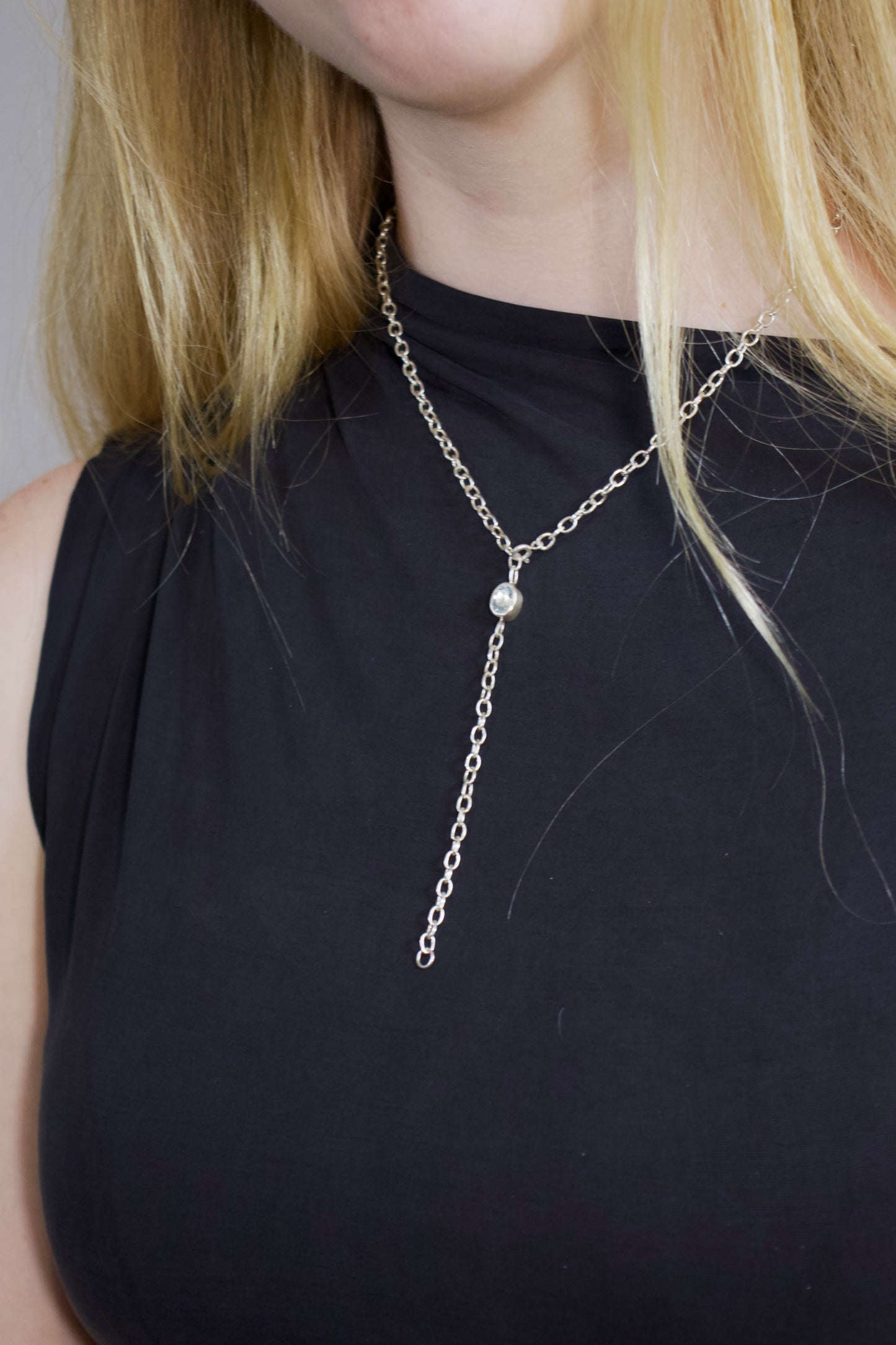 Convertible Aquamarine Silver Necklace